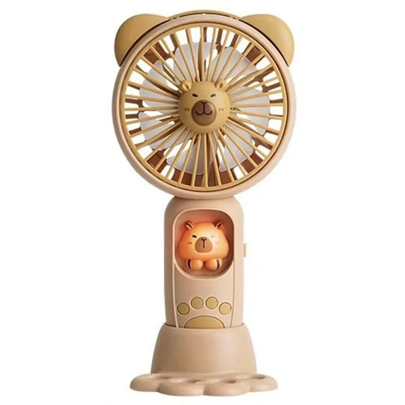New 2Pcs Capybara Desktop Decoration Fans Cartoon Usb Small Electric fan Cute Girl Mini Desktop Student Dormitory Decoration Fan