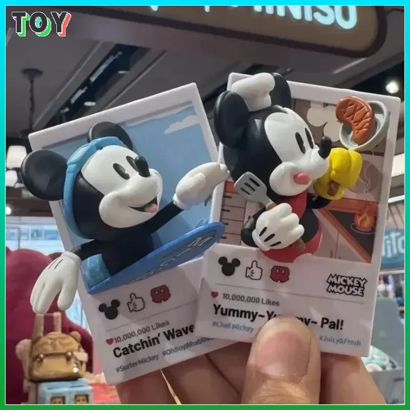 

Подлинная серия Disney с Микки Веселая жизнь, слепая коробка, 3d наклейка на холодильник, магнитная фигурка, коллекция, подарочная игрушка