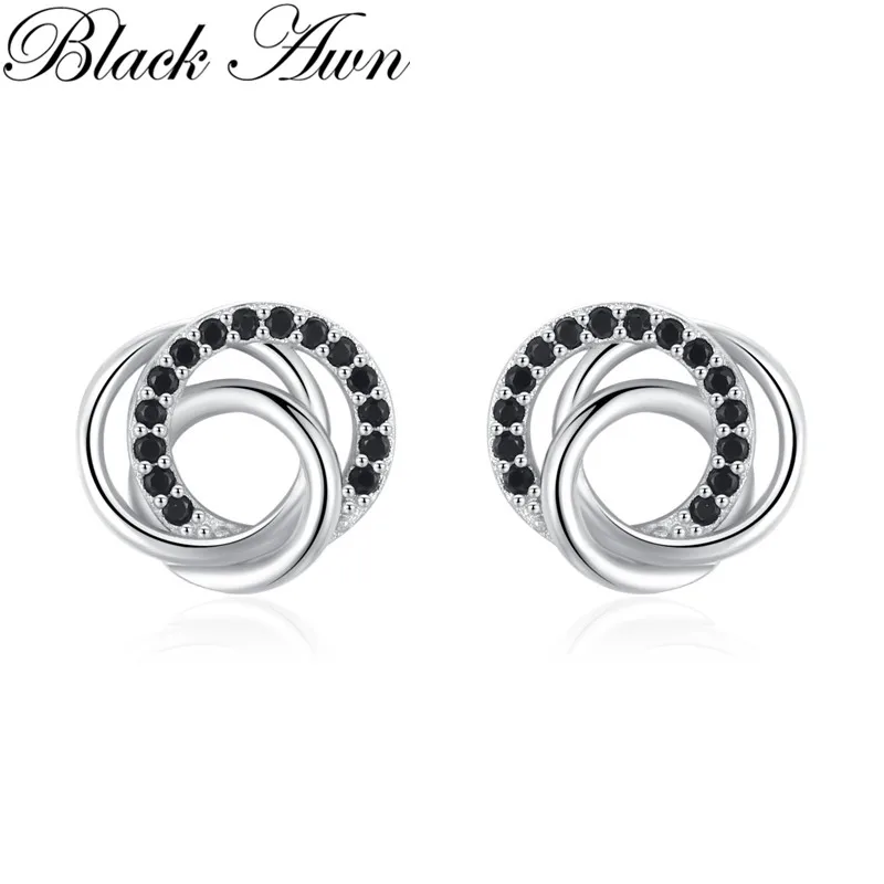 2024 New Classic Silver Color Earrings Cute Stud Earrings For Women Round Boucles d\'oreilles I260