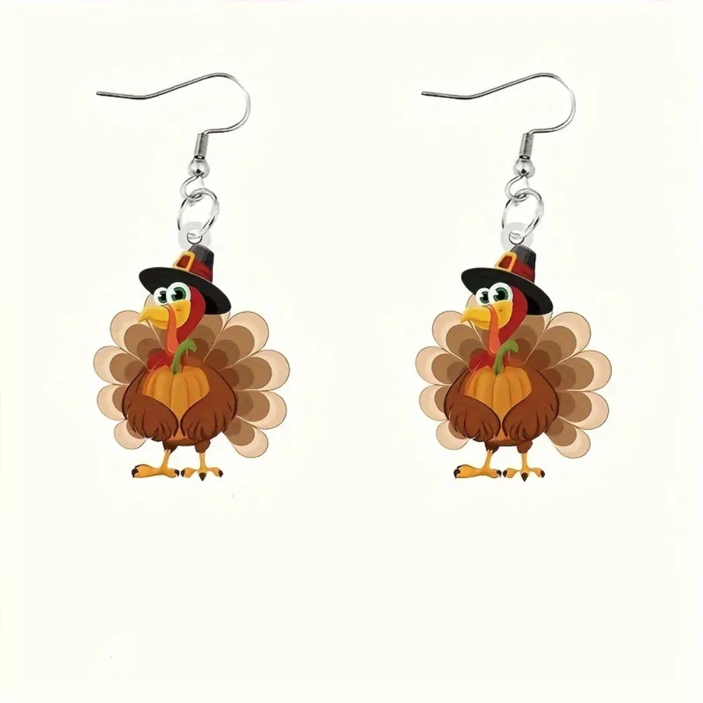 الشكر تركيا الاكريليك مزدوجة الوجهين قلادة الأقراط السيدات استرخى القرط غير مطلي مهرجان الخريف مجوهرات هدايا للنساء #4