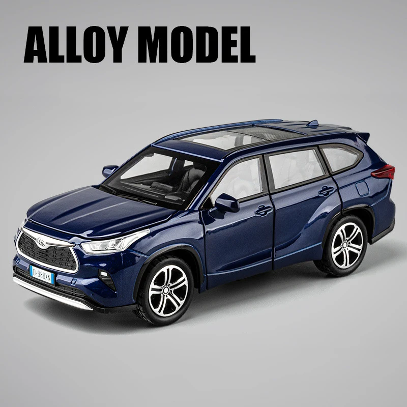 1:32 Highlander 2023 SUV Alloy Model Car Toy Diecasts Casting Pull Back Sound and Light Car Toys For Children Vehicle