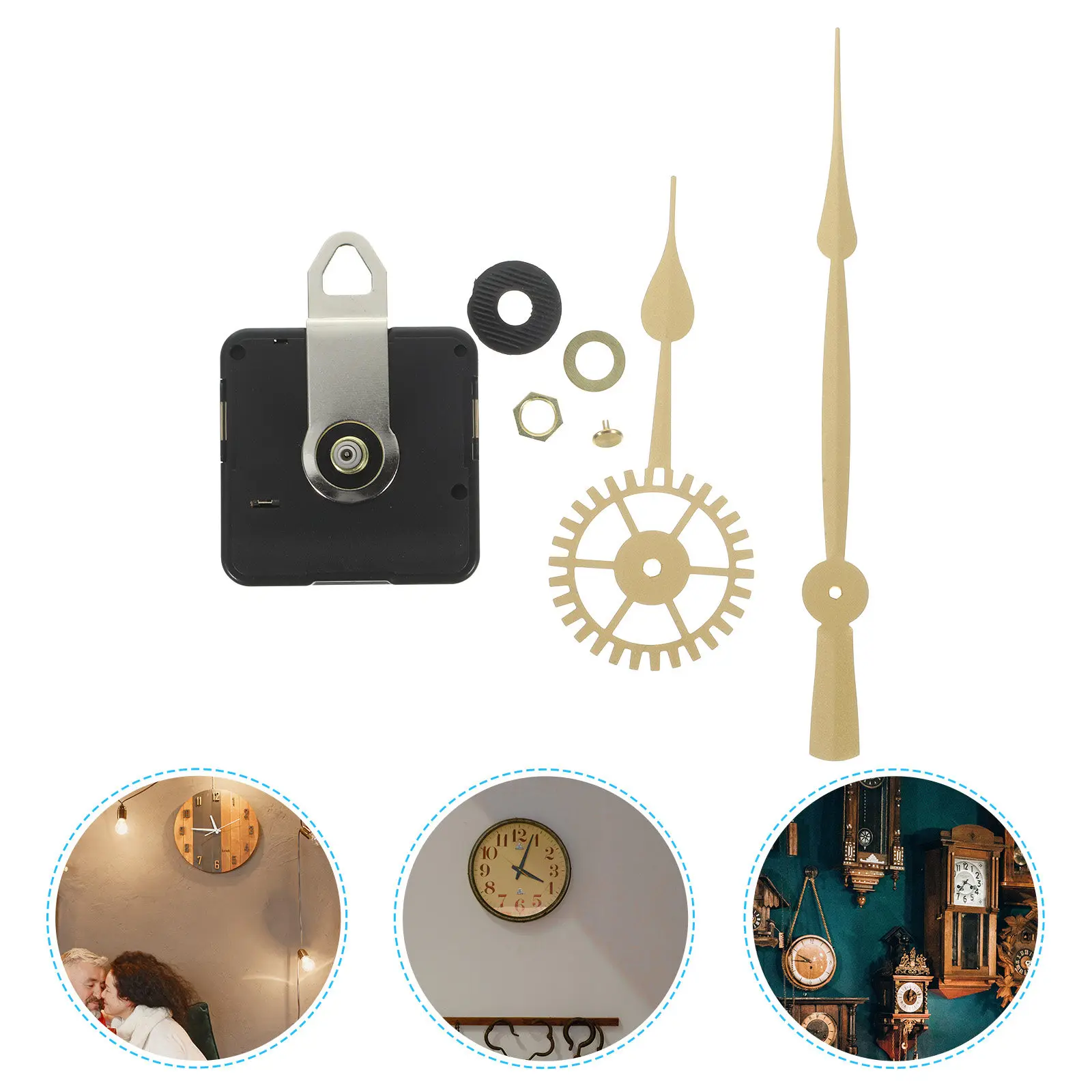 Electric Clock Movement Kit with Motor for DIY Wall Clocks – Battery Operated Quartz Mechanism