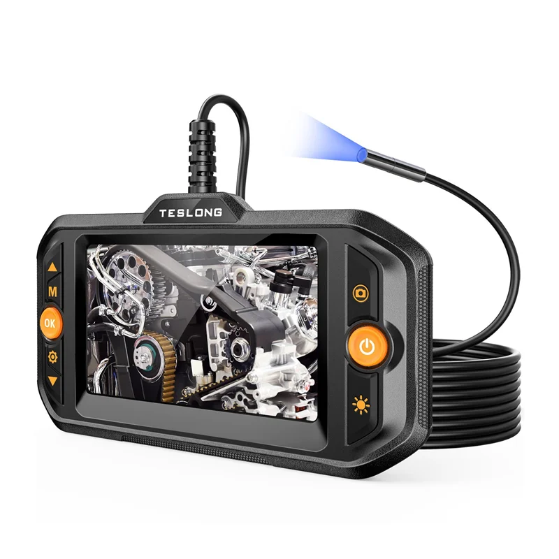 Teslong TS43 5.5mm Lens Endoscope Camera with Light, 16.4Ft Flexible Camera Snake Probe for Sewer(4.3Inch IPS LCD)