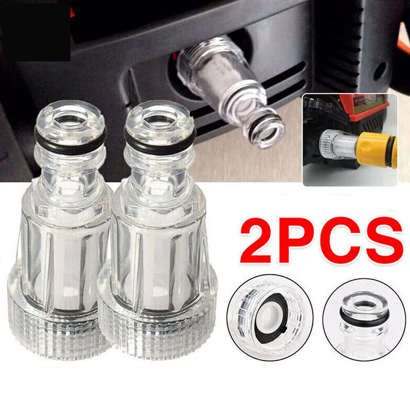 2pcs Car Clean Washer Portable High-Pressure Car Wash Machine Water Inlet Filter Nipple Connector 6-Point Interface Clean Tool