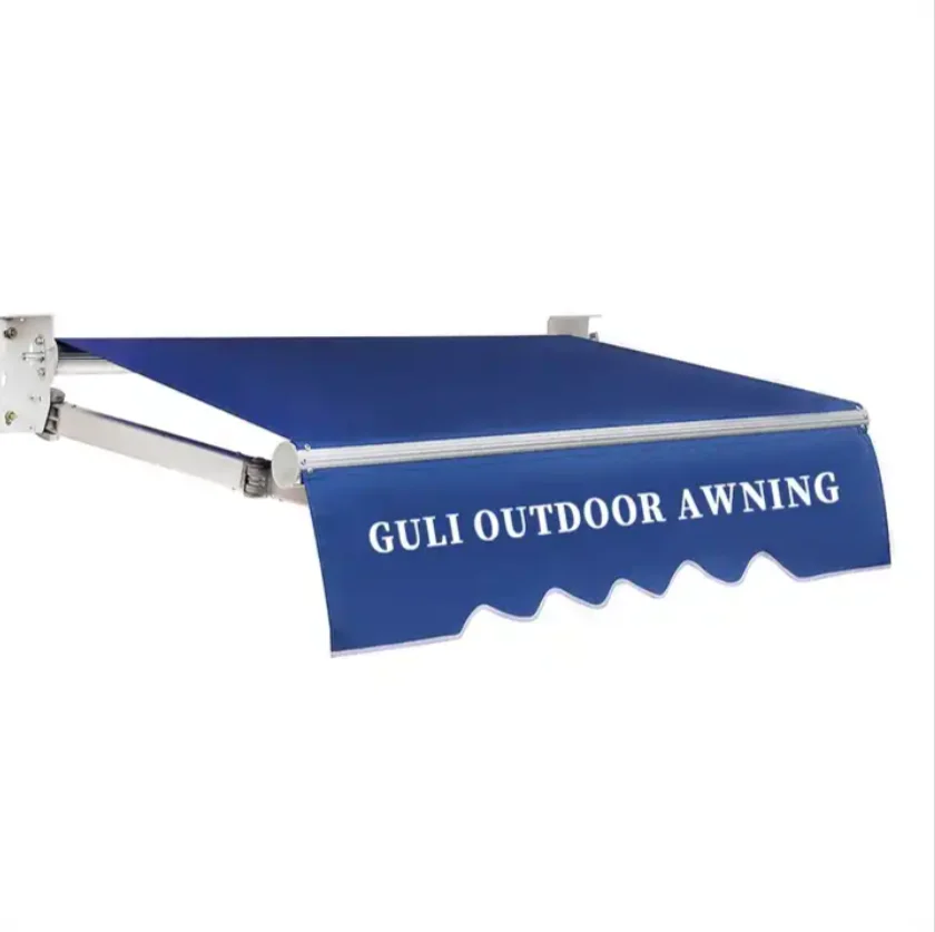 RV Awning 2.5m Manual Aluminum Alloy Frame Anti Corrosion Fabric for Trailer with Carry Bag