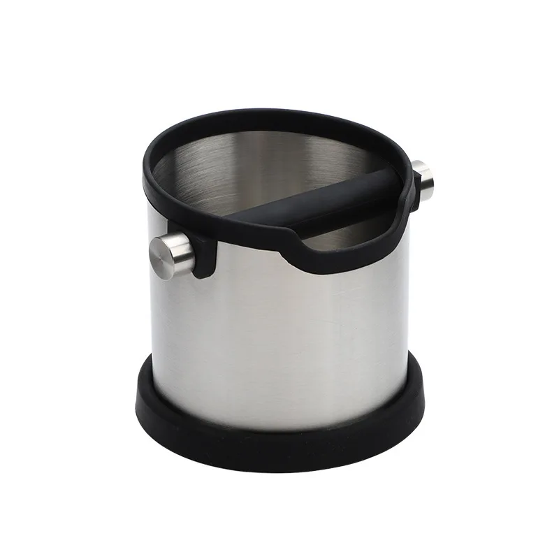 

Stainless Steel Espresso Knock Box Coffee Grind Dump Container, Shock-Absorbent knock Bar For Easy Coffee Ground Disposal