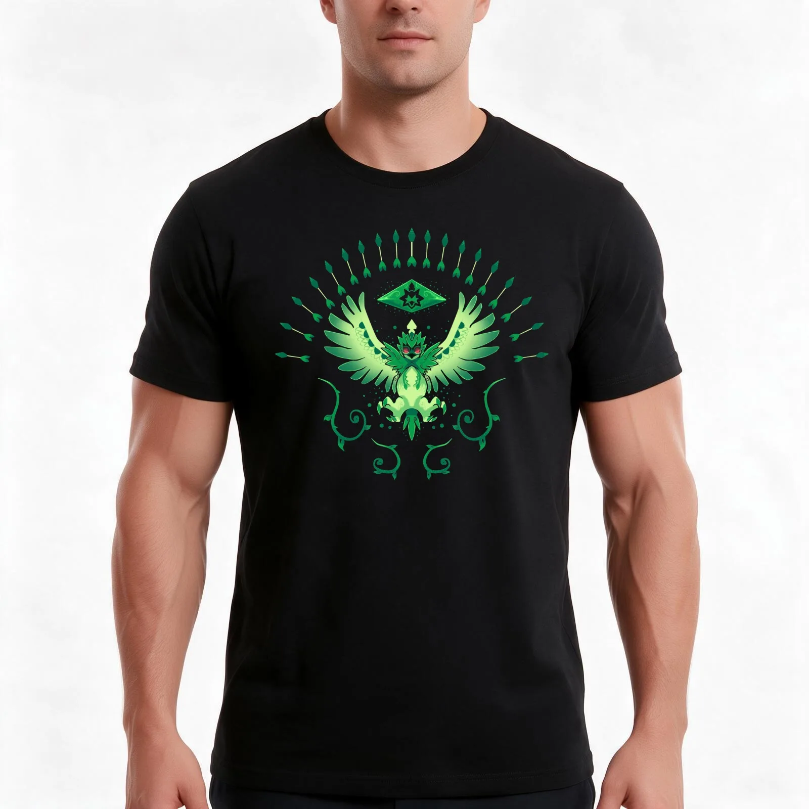 Grass Arrow Strike T-Shirt, Summer Casual Cotton Tee, Oversized Streetwear Tops, Vintage Graphic Print, Loose Fit Short Sleeve