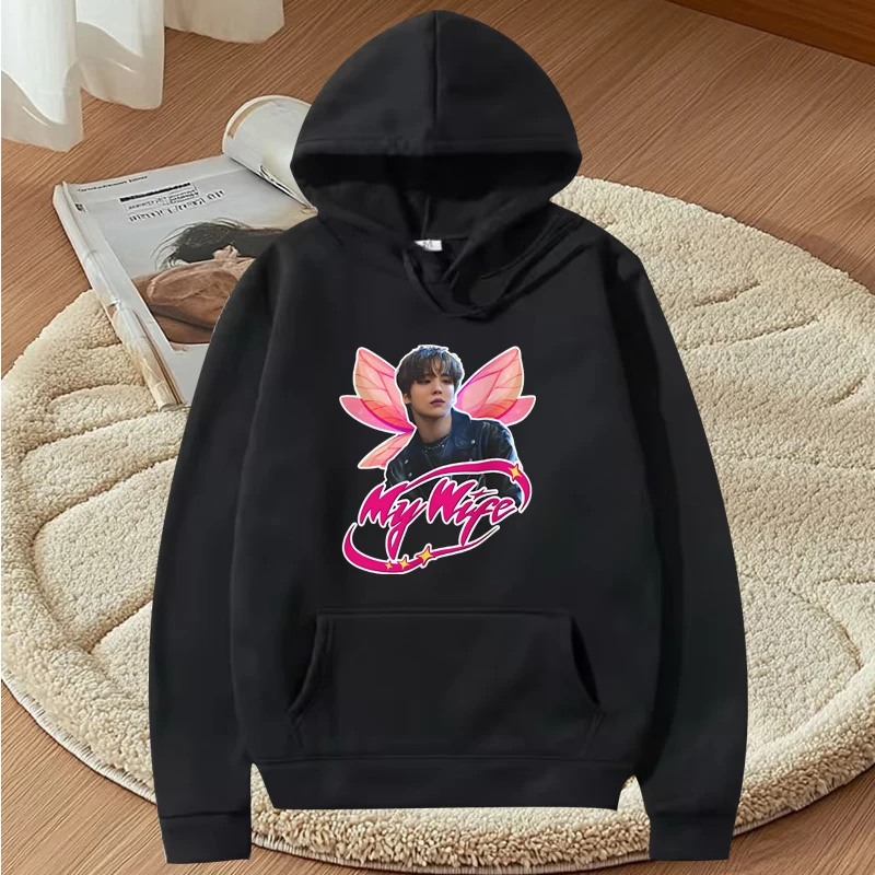 

Ateez Yunho My Wife Kpop fashion hoodie 2025 men women vintage Long sleeve Sweatshirt with print Graphic oversized hoodie unisex