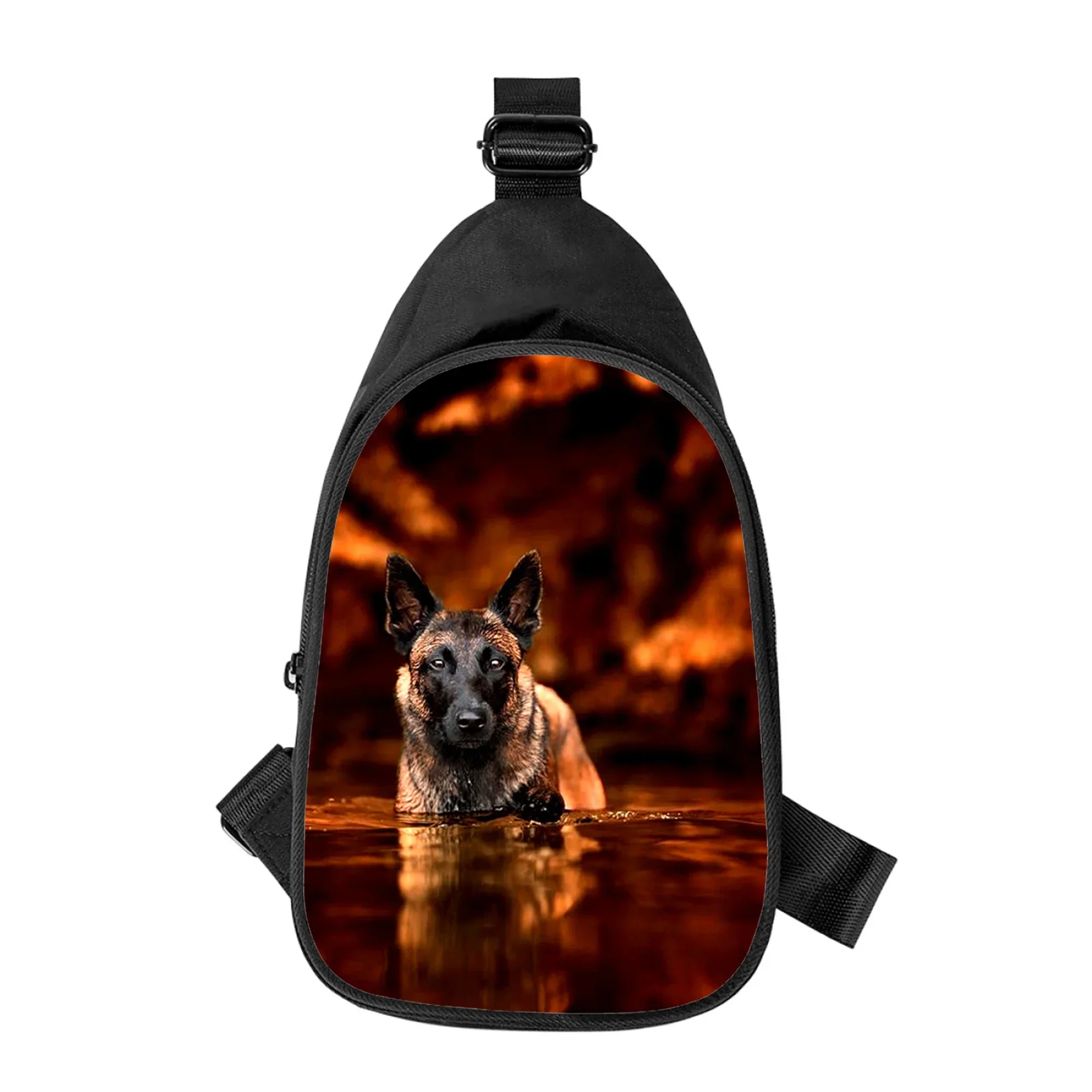 Deutscher Schäferhund 3D-Druck Neue Männer Kreuz Brusttasche Diagonal Frauen Umhängetasche Ehemann Schule Hüfttasche Männliche Brusttasche