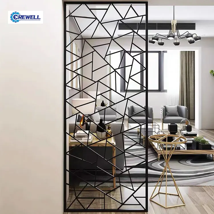 AIROW Luxury Gold Geometric Cutout Stainless Steel Partition Divider
