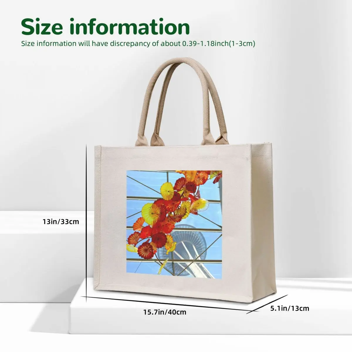 Space Needle at Chihuly Glass Museum Tote Bag free delivery bags canvas tote bag Customizable tote bag