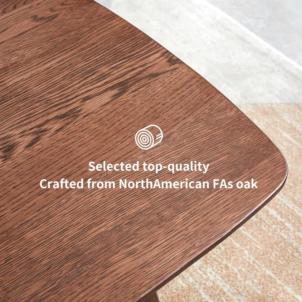 Mesa de centro de nogal de 31,5 pulgadas, mesa de té, mesas de centro pequeñas para espacios pequeños, mesa de centro de madera maciza de mediados de siglo con almacenamiento Sh