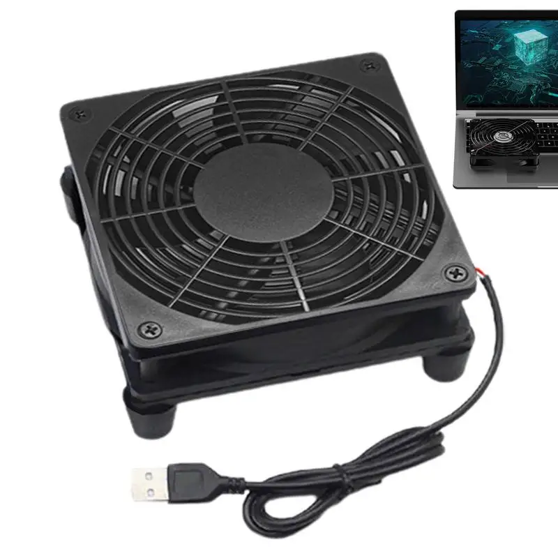 12CM Router Cooling Fan DIY PC Cooler TV Box Wireless Silent Quiet DC 5V USB Power 120mm 240mm Fan W/Screws Protective Net