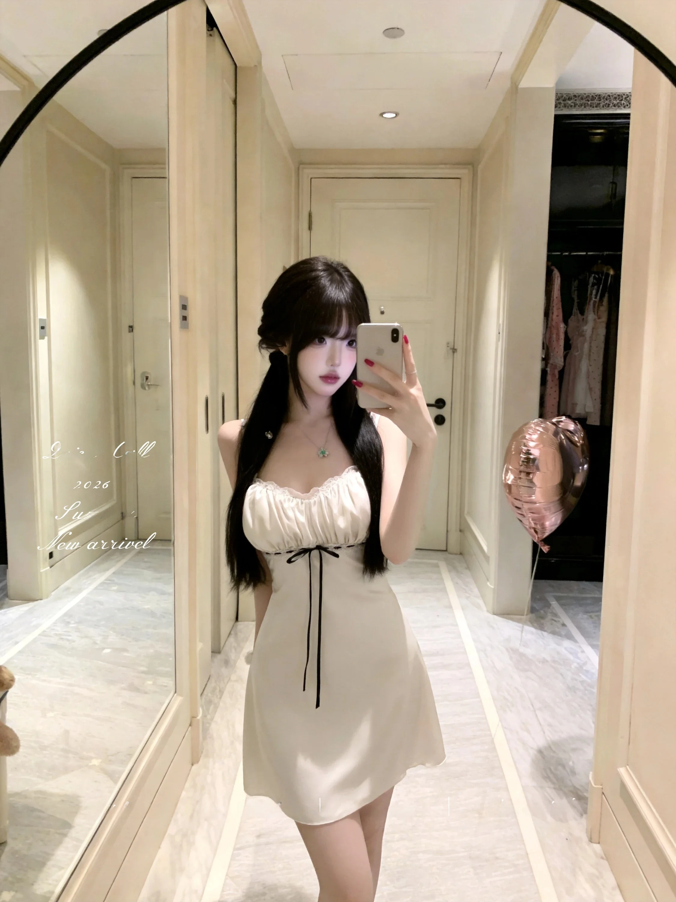 quickcall-moonlight-silk-satin-gentle-lace-waist-cinching-belted-nightgown-ice-silk-sleepwear-with-chest-pad-loose-fit-v-neck