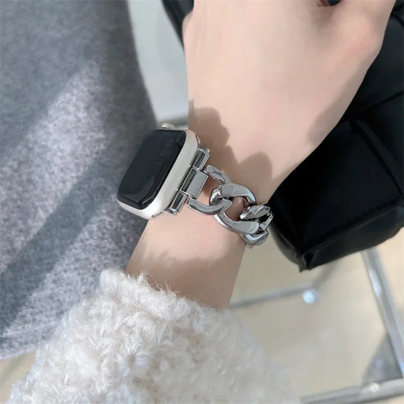 Luxury Gold Watch Band For Apple Watch 44mm 8 7 9 41mm 6 5 Stainless Steel Women Bracelet For iWatch Ultra 40mm 42mm 49mm Strap
