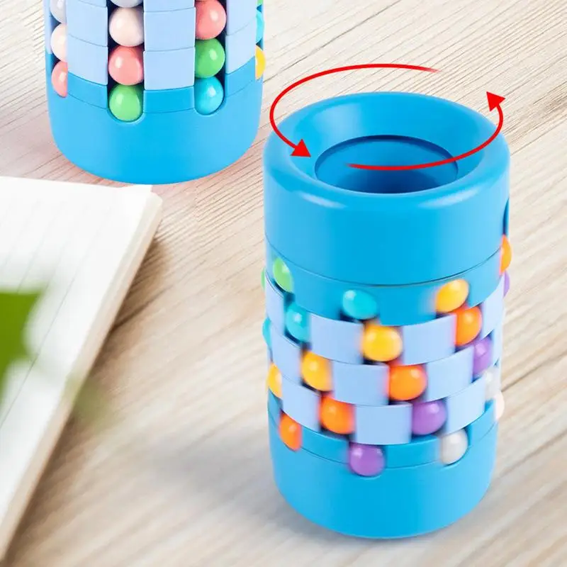 Rotating Magical Bean Cube Fingertip Toy Pen Holder  Desk Organizer Children Puzzle Creative Interactive Game Spinners Toys