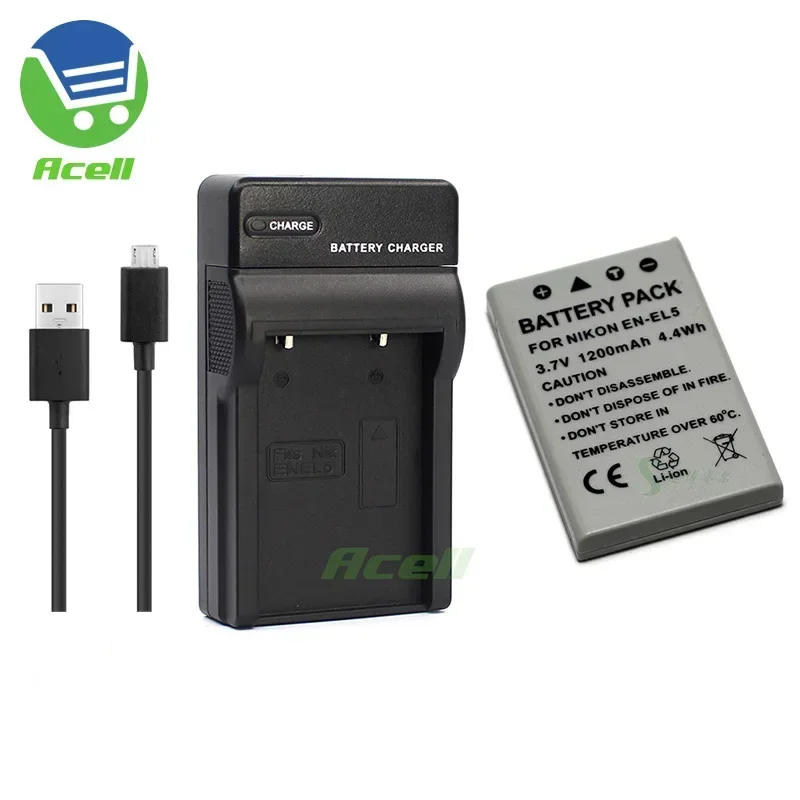 Ładowarka USB lub wymienna bateria EN-EL5 do aparatu Nikon COOLPIX P530 P520 P510 P500 P5000 P5100 P6000 P80 P90 P3 P4 P100 S10