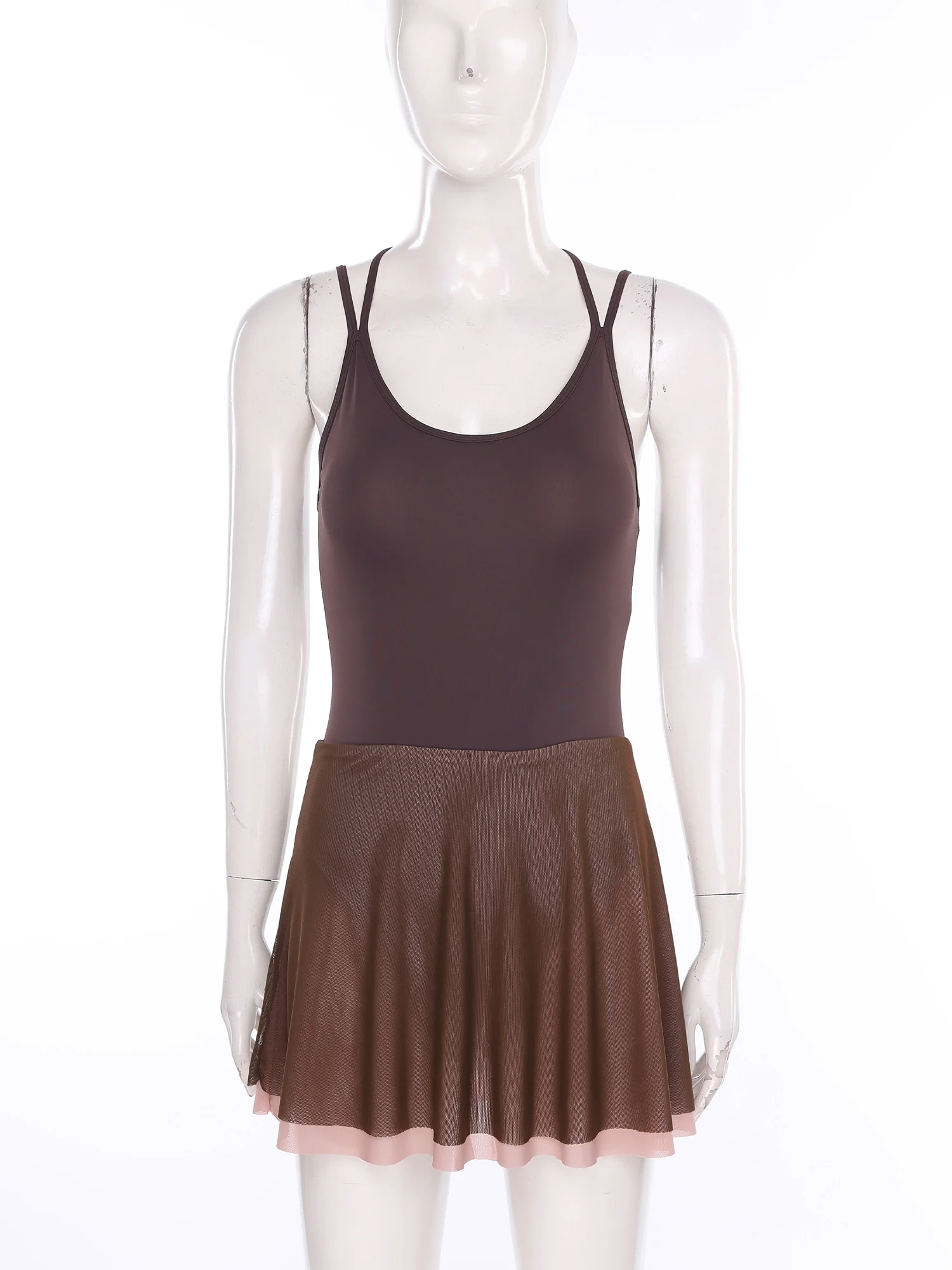 ชุดบัลเล่ต์ผู้หญิง ชุดยิมนาสติก ชุดสเก็ต ชุดเต้นรำ ชุดกระโปรงตาข่าย ชุดบัลเล่ต์สำหรับออกกำลังกาย โยคะ เต้นรำ ชุดฝึกซ้อม