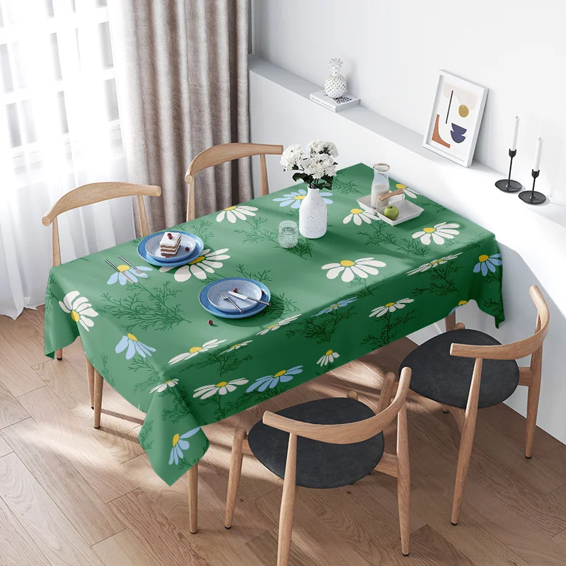 Juego de manteles con estampado Floral verde, decoración del hogar, cocina, comedor, manteles, 120x180cm