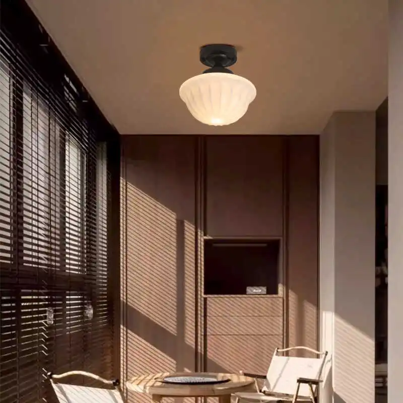 الفرنسية الحديد المطاوع قلادة ضوء الاستدارة الزجاج الأبيض مصباح معلق غرفة نوم غرفة المعيشة مطعم المطبخ خط طويل الثريا