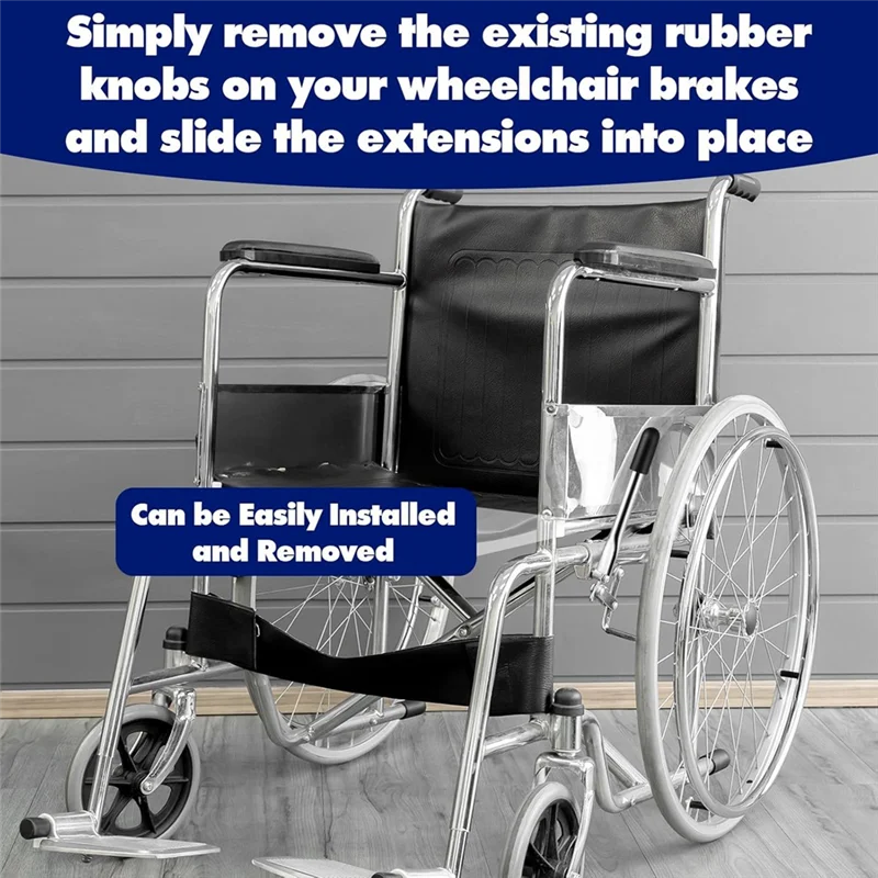 

ABKU-2Pcs Wheelchair Brake Handle Extensions, Wheelchair Brake Extenders Power Chair For Heavy Reclining Wheelchairs