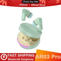 mblue AR03 Pro Earphone Wireless Bluetooth 5.3 Headphone ANC Noise Reduction HD Mic Call Headset HiFi Stereo Game Earbuds 400mAh