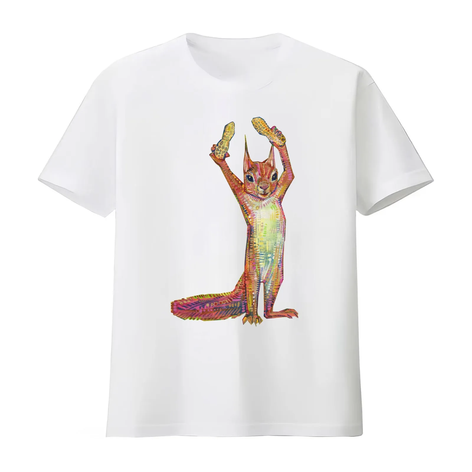 Nuts on Blank Background T-Shirt Summer Casual Cotton Tee Oversized Streetwear Tops Vintage Graphic Print Unisex Men Women
