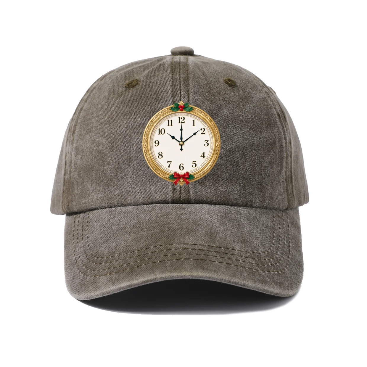 Christmas Countdown Clock Graphic Vintage Washed Baseball Cap, Adjustable Unisex Dad Hat, Casual Gift