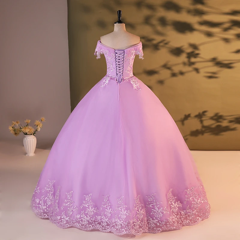 Couleur bonbon hors de l'épaule dentelle pas cher 15 robes de Quinceanera Appliques perles robe de remise des diplômes Vintage grande taille personnalisé