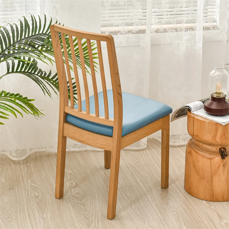 Wasserdichter Stuhlkissenbezug für Küche, Esszimmer, Ledersitzbezug, Esszimmerstuhl-Sitzkissenbezug, einfarbig – Detail 20