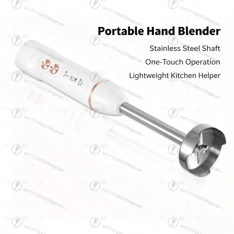 Portable Electric Hand Blender, 800W Stainless Steel Immersion Blender, 4-Blade Kitchen Mixer for Smoothie, Soup, Baby Food