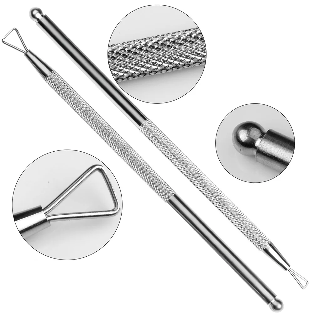 

3Pcs Nail Cuticle Pusher Stainless Steel Double-Side Peeler Triangle Spoon Manicure Tool for Acrylic Uv Gel Nail Art