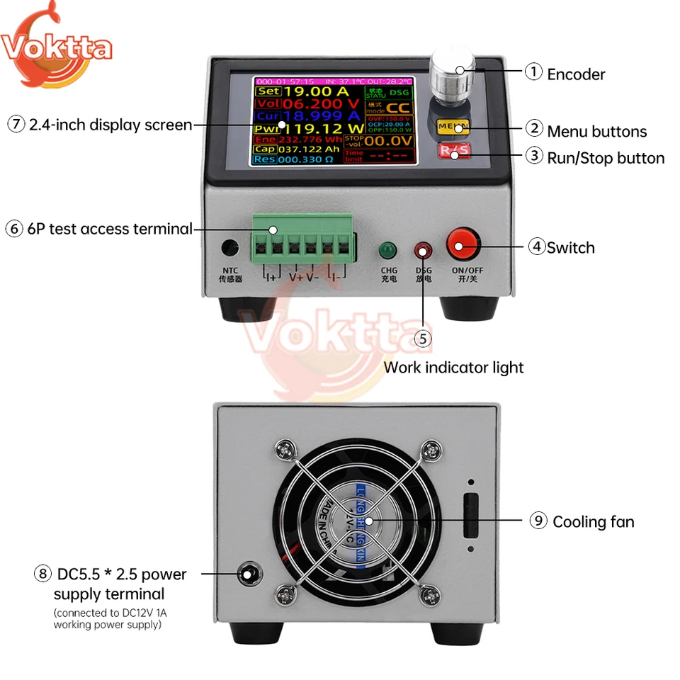 Elektronischer Lasttester MDL150 – 150 W / 20 A, Farbdisplay, CC/CW/CR-Modus, Für Batterie- Und Netzteiltests