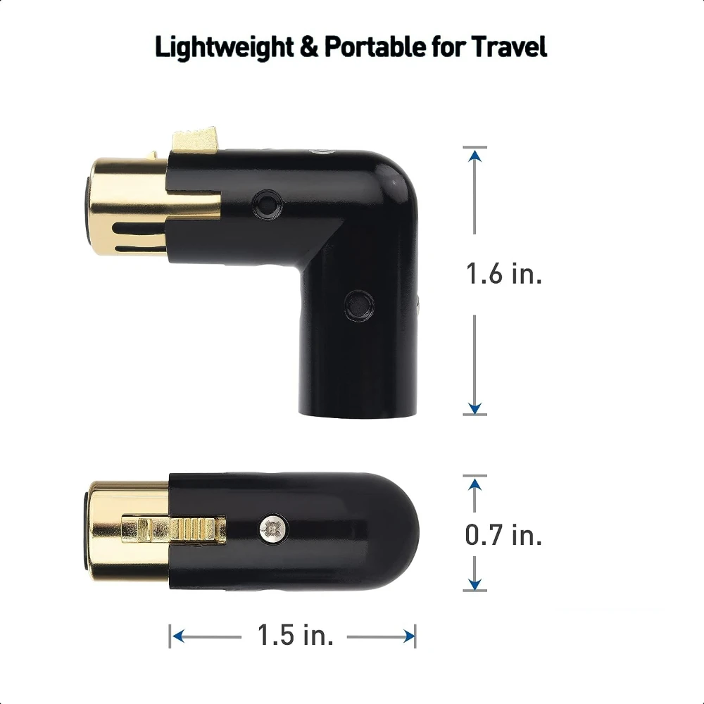 90 Degree 3Pin XLR Canon Connectors Rotating Male to Female to Male Bending Angle Mixing Console with Variable Conversion Plug