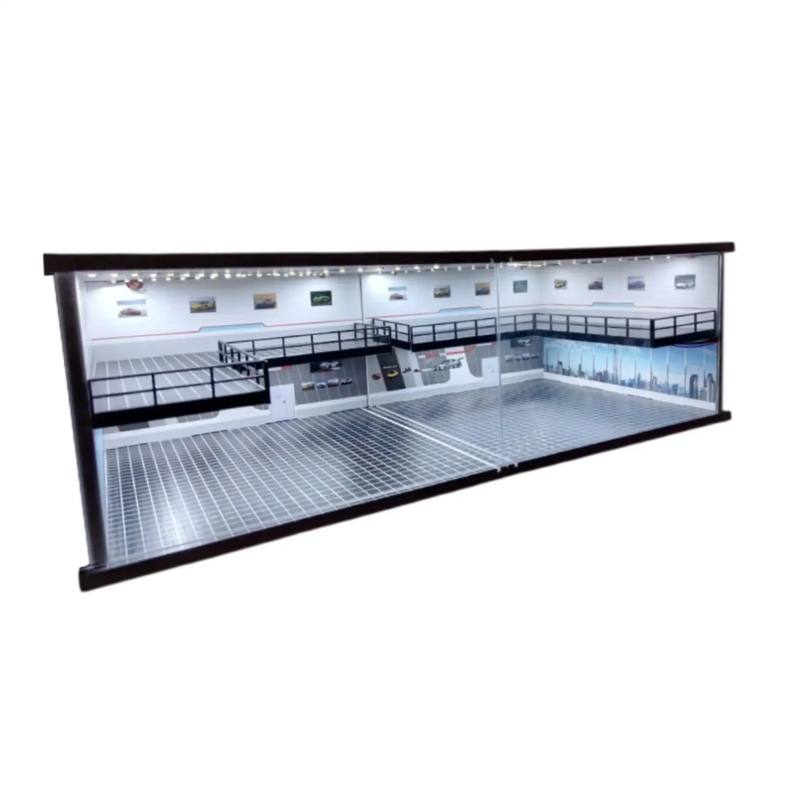 

1/64 Scale Diecast Model Car Display Case Alloy Car Garage for Toy Cars