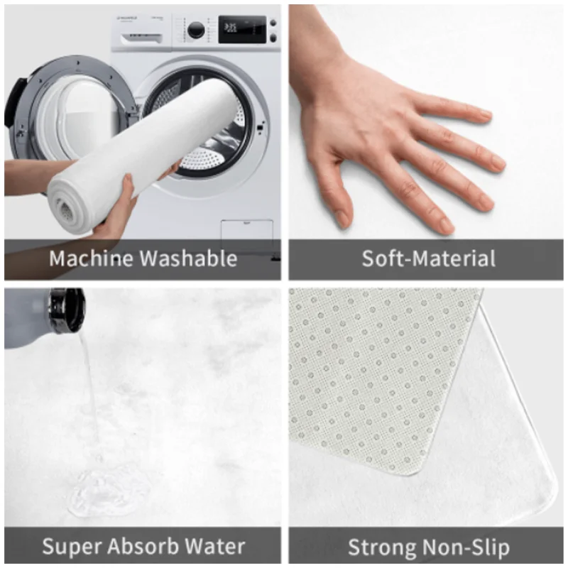 Happy Halloween Doormat Witch Silhouette Cemetery Moon Bat Non-Slip Floor Mat Entrance Door Rug Home Decor Holiday Party