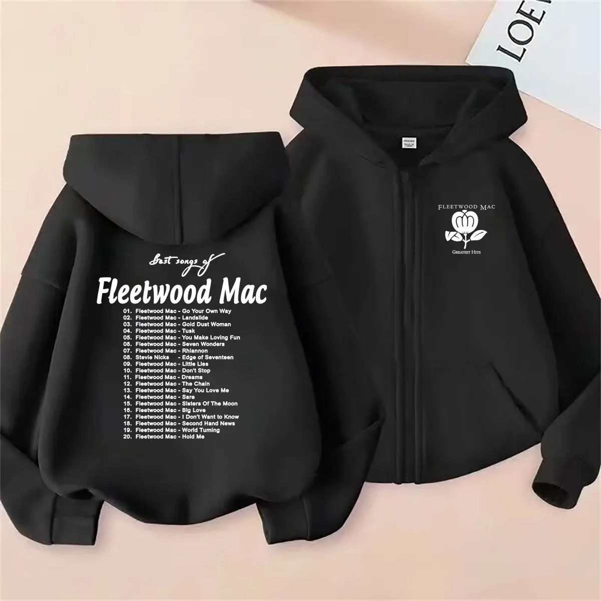 Hot Sale Rock Band Fleetwood Mac Greatest Hits Zipper Hoodie Men Women Casual Oversized Zip Up Jacket Men's Fashion Streetwear