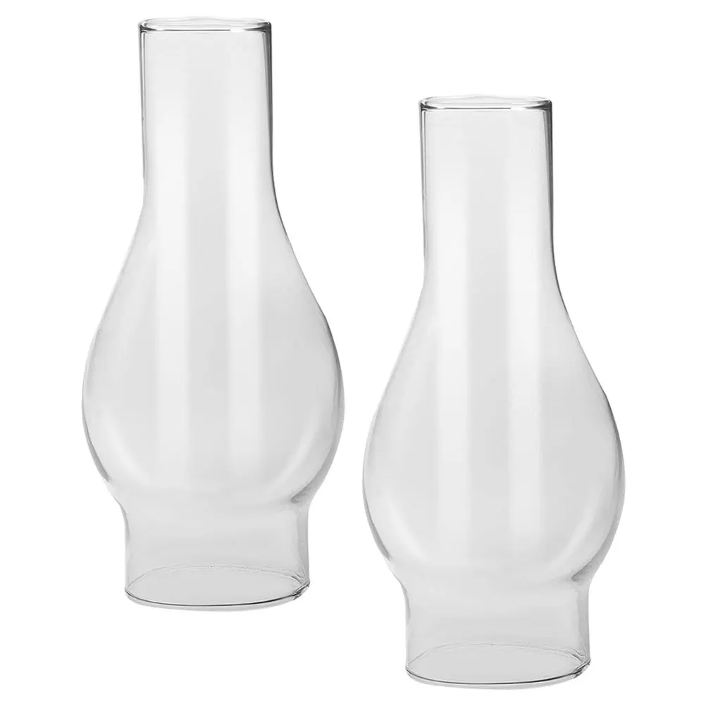 Abat-jour en verre Vintage, 2 pièces, couvercle de lampe à huile, cheminée transparente, décoration de maison, abat-jour