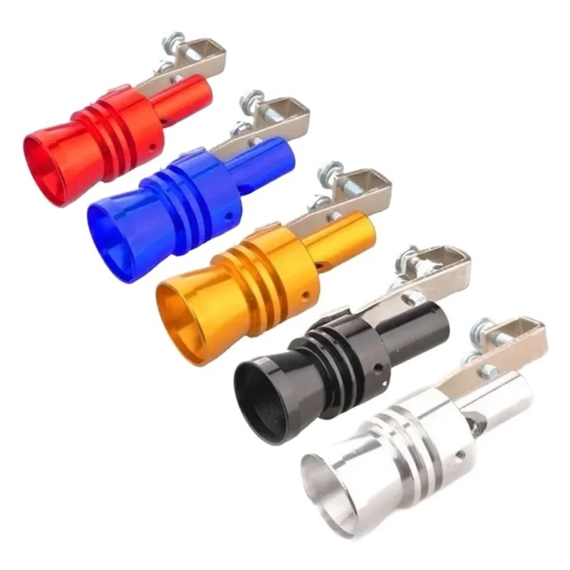 Novo 1 pçs colorido carro modificado turbina apito dispositivo de som tubo de escape cauda garganta apito cauda do carro apito anel para ipm