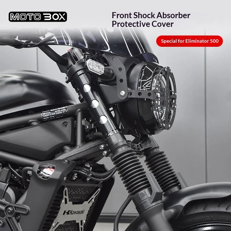 【Premium】For Kawasaki Eliminator 500: Shock absorber sleeves before modification. Thicker, blackened front fork for better shock