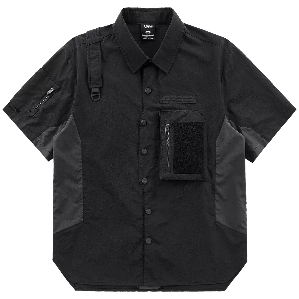 Function Shirt 2023 Spring Short Sleeve Tactical Shirts Coat Men Harajuku Shirts Black Tops Male Clothing Techwear