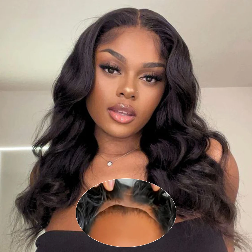 

Wear and Go Body Wave Glueless Wigs Human Hair Ready to Wear Lace Front Wigs Pre Plucked Pre Cut 5x5 HD Lace Closure Wigs Black
