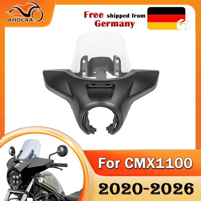 Image of Für Honda CM CMX 1100 Rebel CM1100 CMX1100 Frontscheinwerferabdeckung Windschutzscheibe Scheinwerferverkleidung 2021-2026