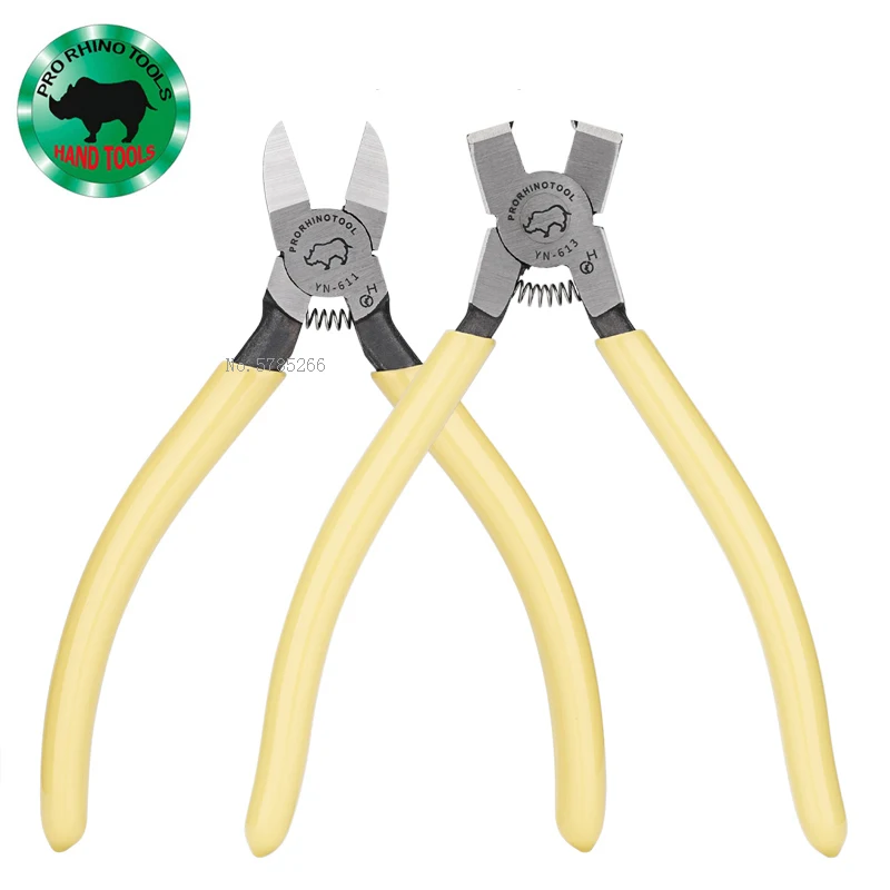 Japanese RHINO 45 Degree Beveled Flat Jaw Pliers 90 Degree Sharp Curved Plastic Diagonal Cutting Pliers