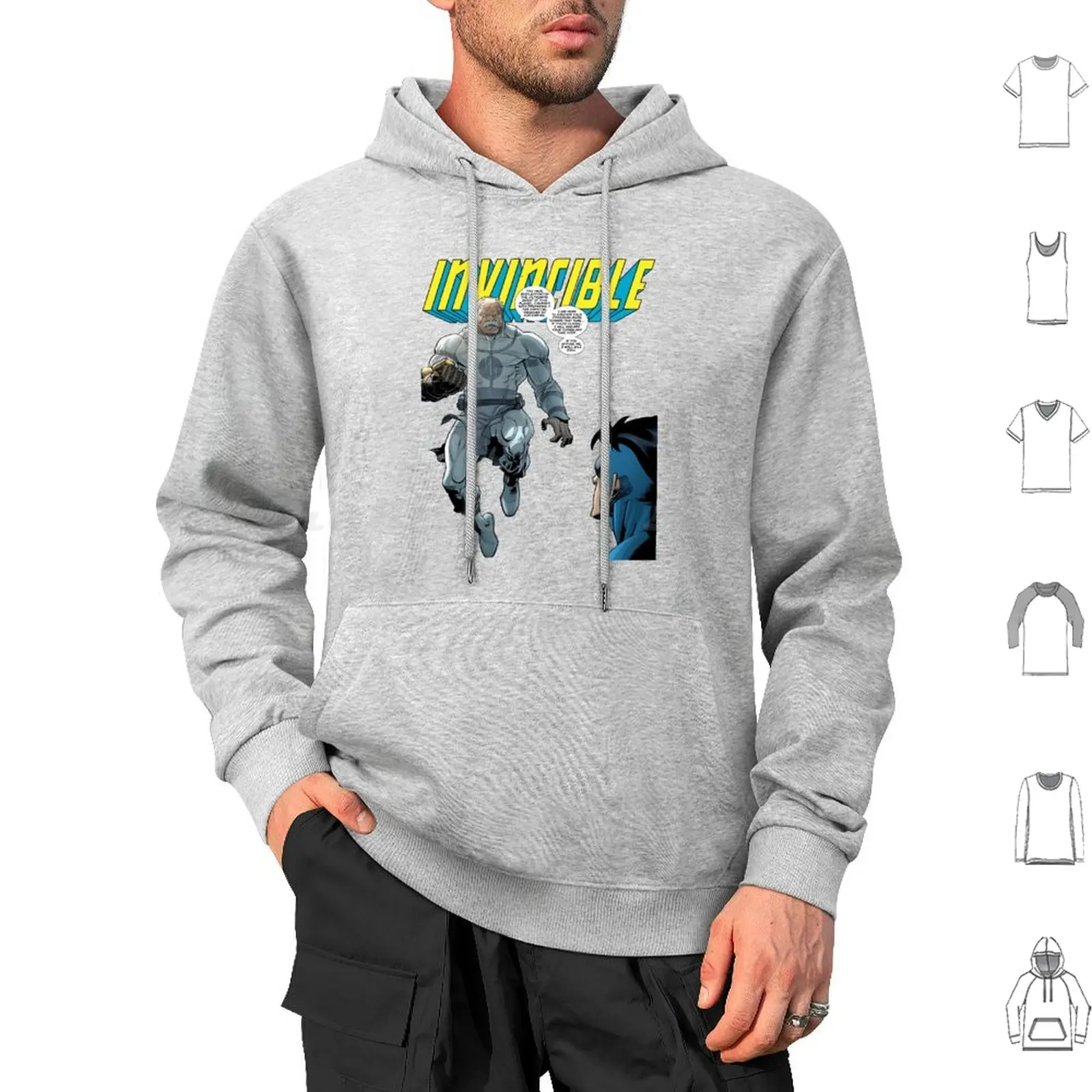 Sudadera con capucha Conquest Vs Invincible de algodón de manga larga Conquest Invincible Black Samson Immortal Omni Man Atom Eve Robot