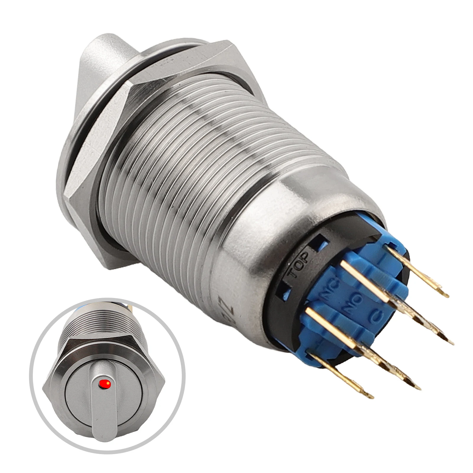 

19mm Rotary Switch Latching Switch Low Light Conditions Stainless Steel 304 12-24V Rated Voltage 5A Maximum Current