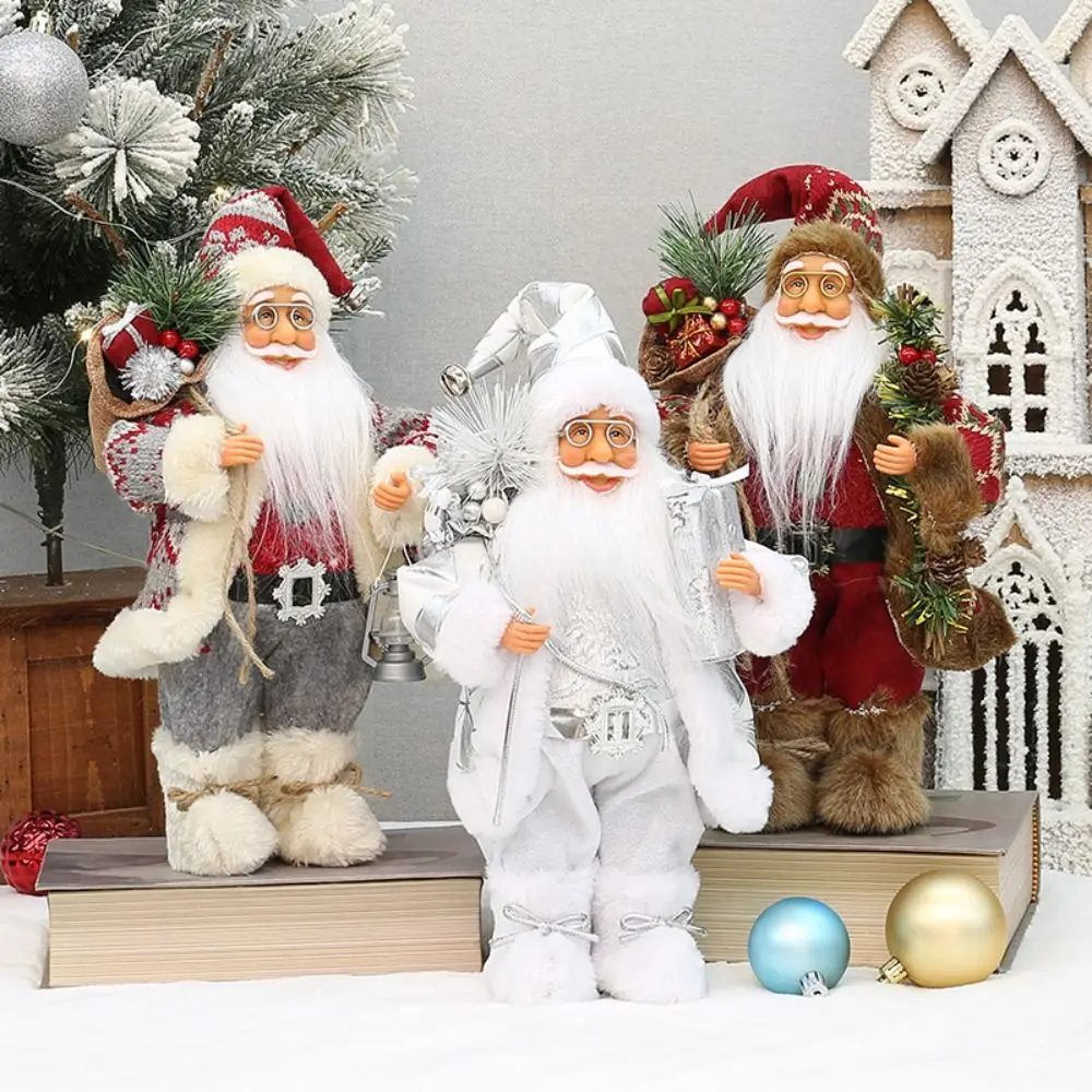 12 Inches Gifts Cute Santa Claus Decorations Standing Santa Claus Creative Santa Claus Doll Christmas Supplies Festival Favors