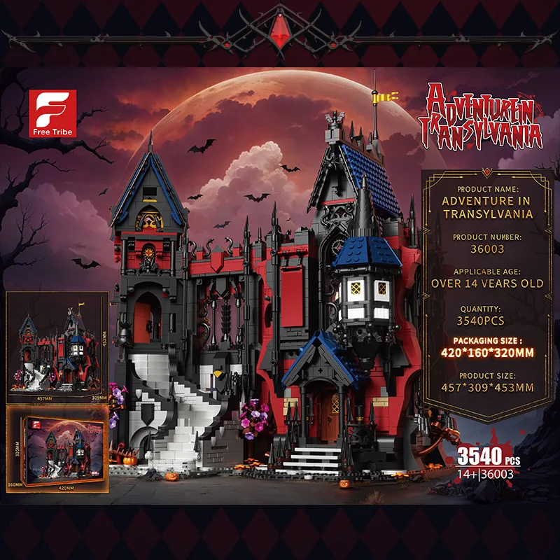 AUF LAGER MOC Idee Street View Vampir Haus Bausteine Ziegel Montage Bau DIY Spielzeug für Jungen Weihnachten Geschenk Set