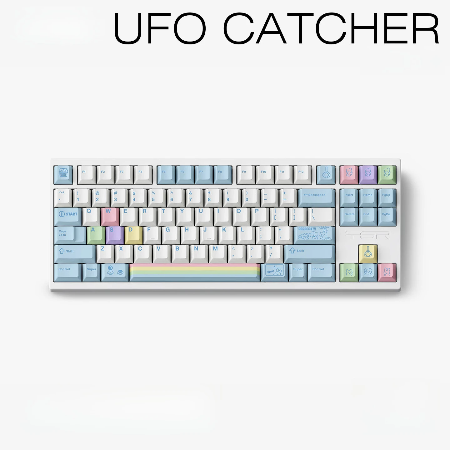 

Original keycap doll machine cute PBT sublimation light blue custom keyboard magnetic axis