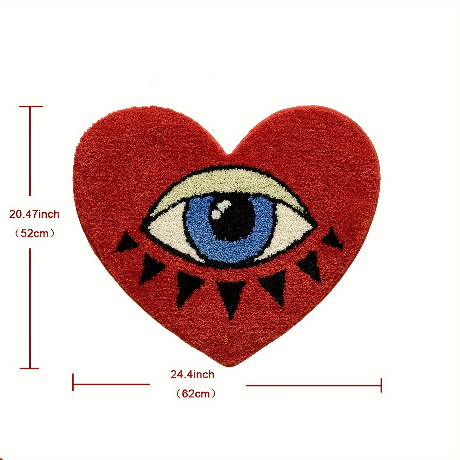 VIKAMA Red Love One-Eyed Carpet Creative Living Room Carpet Rug For Bedroom Bedside Rugs Soft Doormat Absorbent Bathroom Mat